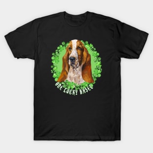 One Lucky Basset Funny St. Patrick Dog T-Shirt